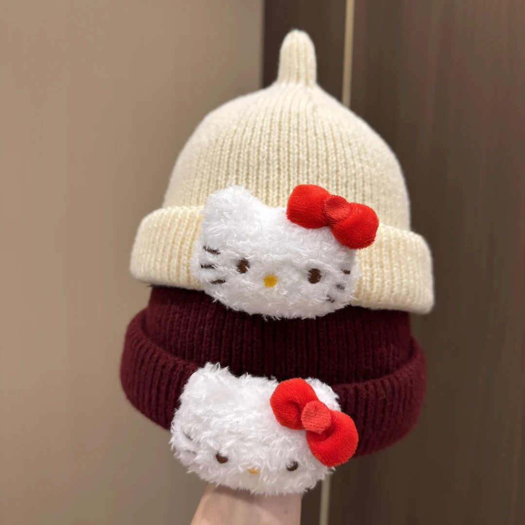 【奶萌凯蒂猫】婴儿韩系超萌奶嘴帽男女宝宝秋冬防风保暖针织套头帽