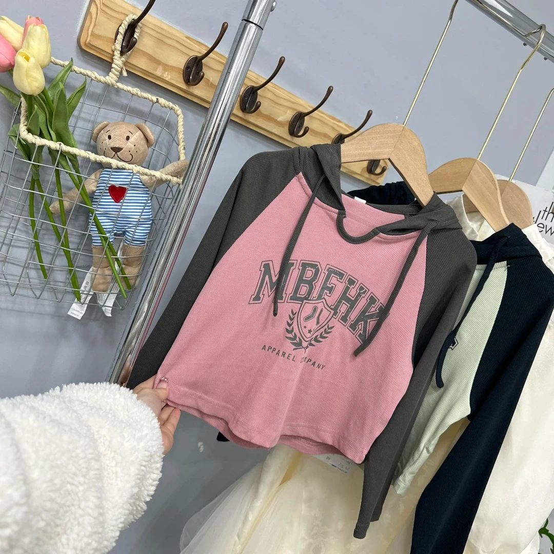 05701高端专享厚里春款休闲连帽长袖T粉色