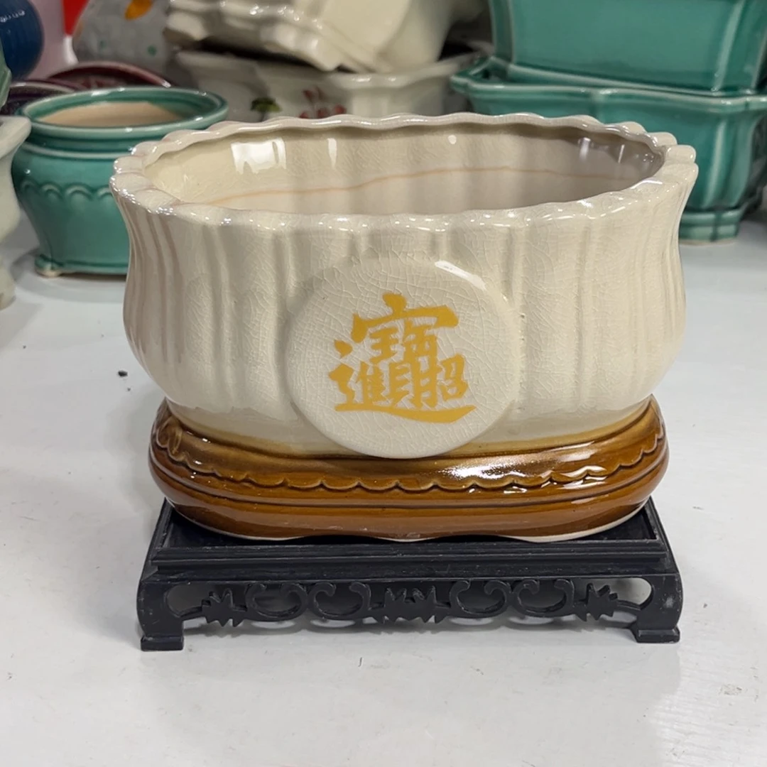 陶瓷绿植多肉微瑕花盆口径19*12*11