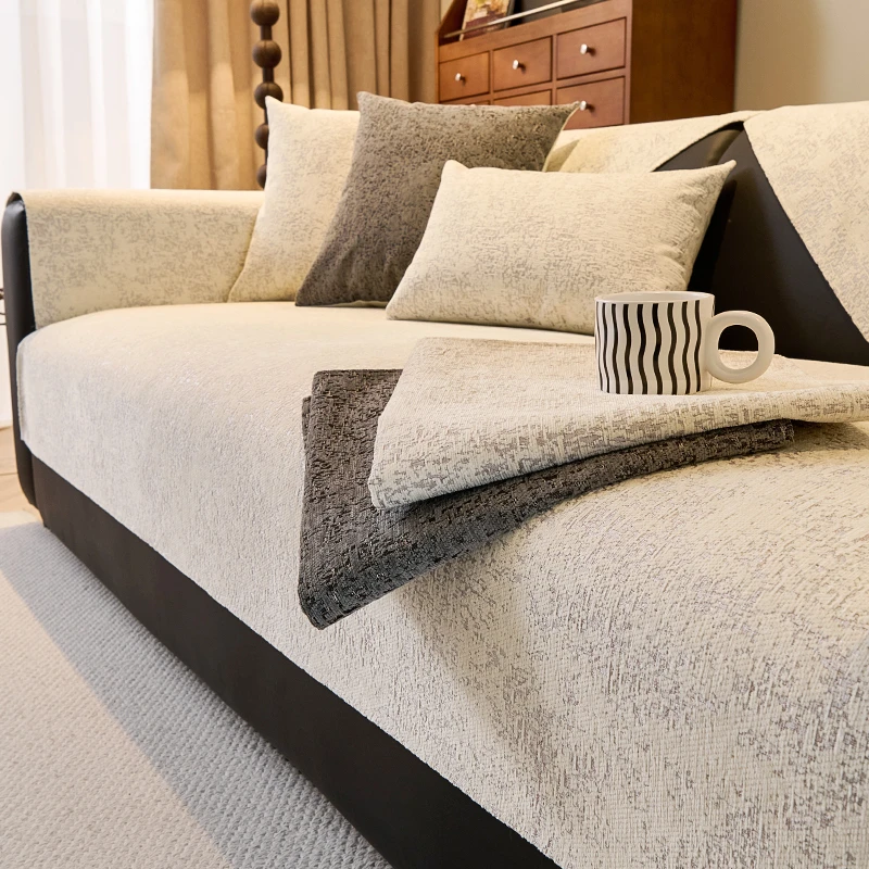 也米高级感四季通用防滑耐磨抓皮垫子直排坐垫雪尼尔沙发垫新款