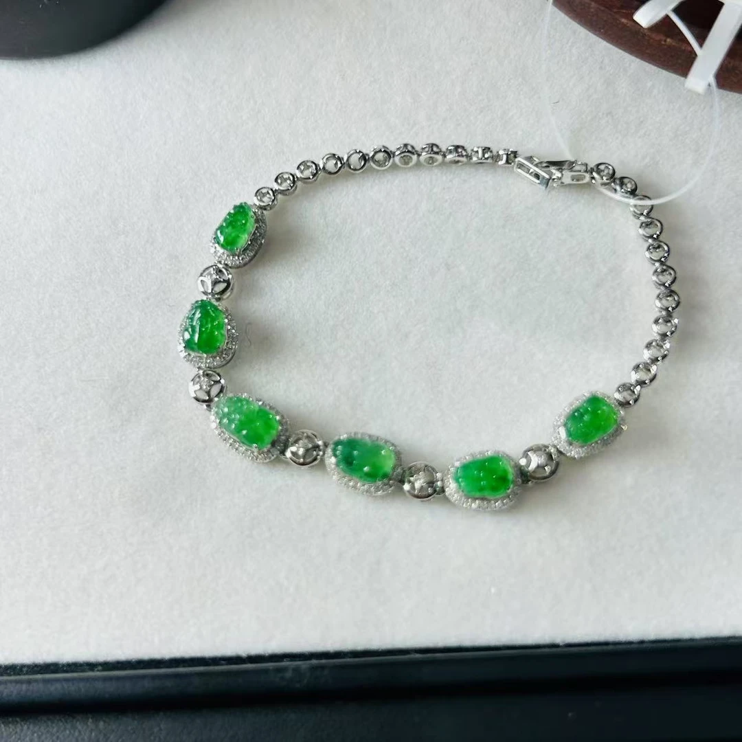 【睿泽鉴宝】18K翡翠手链  FZB0302-719