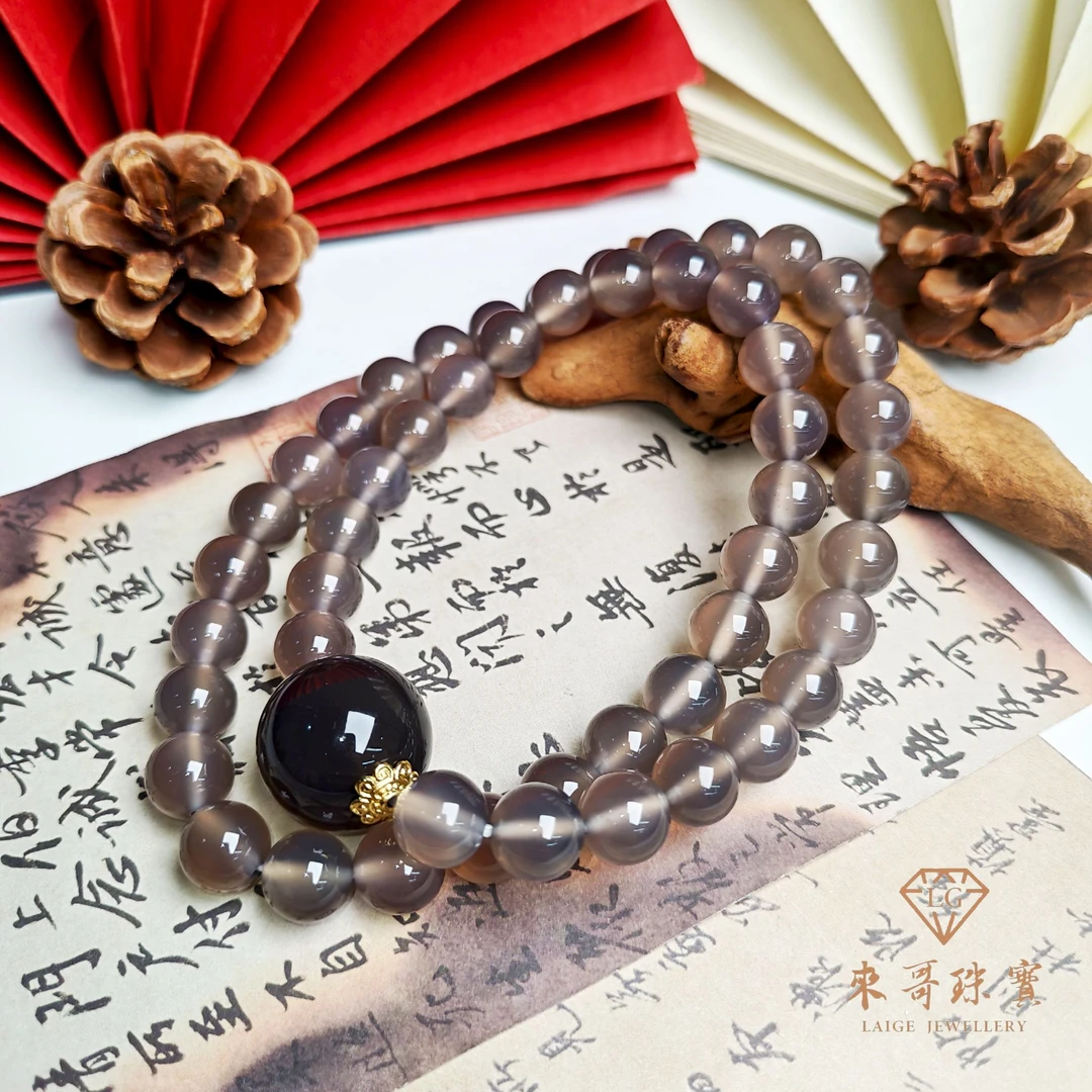 【时尚精品】黑冰大圆珠锁骨项链锁骨链金黑色高级diy多样性发其一
