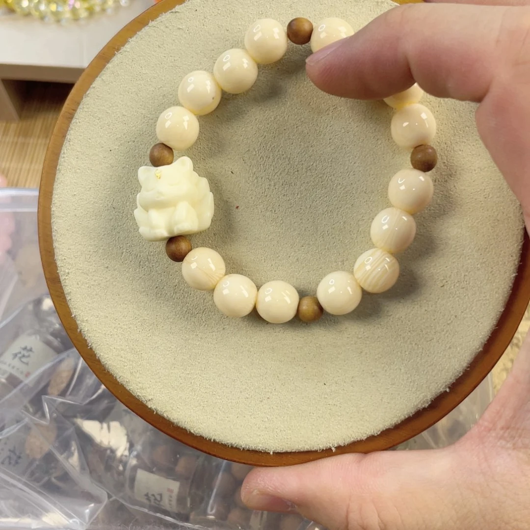 水晶手串银S800镀金镶嵌