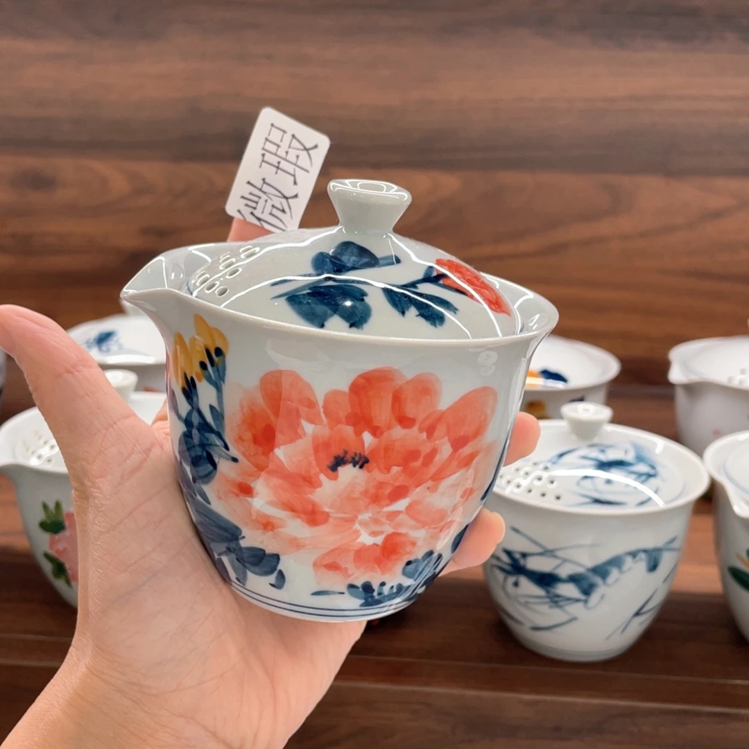 纯手绘釉下彩微瑕