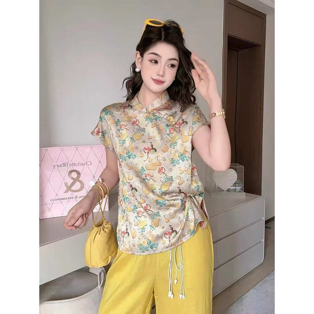 2669 T 韩版洋气长袖女2025夏季舒适国风上衣