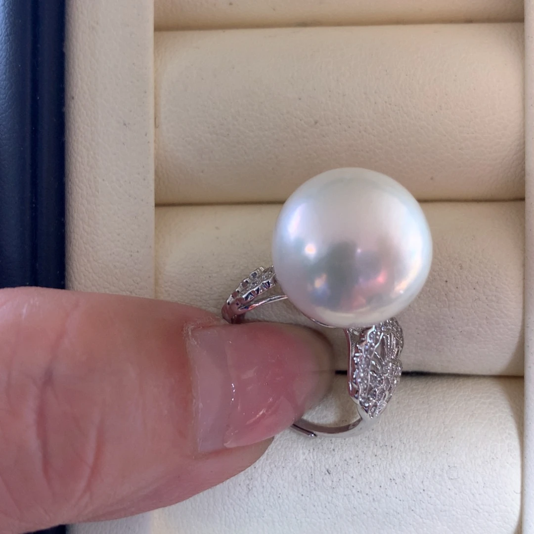 银S925镶嵌淡水珍珠戒指