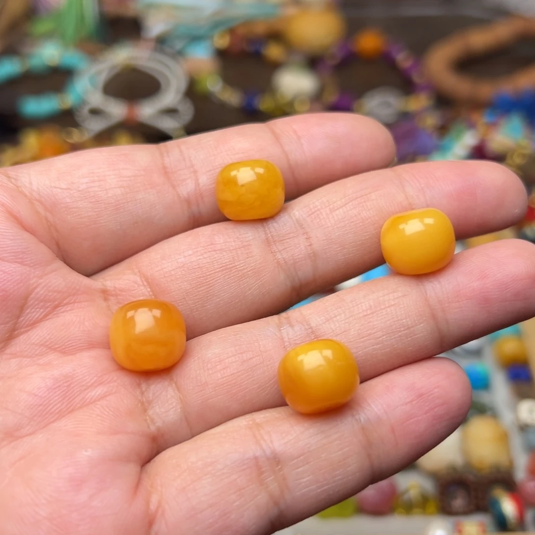 蜜蜡未镶嵌裸石12mm橘皮老蜡老型发一个