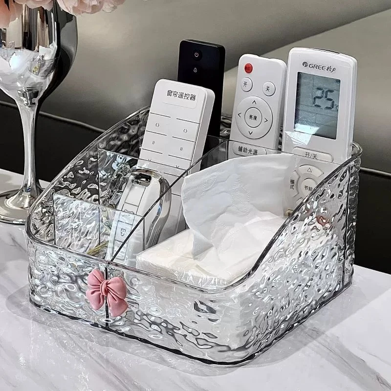 茶几收纳盒大号桌面高档床头柜多功能纸巾抽纸储物盒遥控器收纳盒