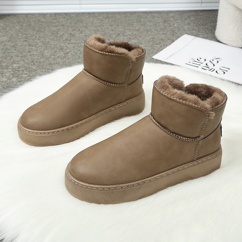 男鞋特大码雪地靴加绒加厚防水防滑保暖时尚一脚套大棉鞋男短靴