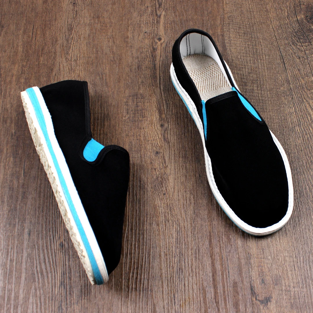 2025新款老北京布鞋男夏季透气软底一脚蹬高档手工耐磨休闲千层底