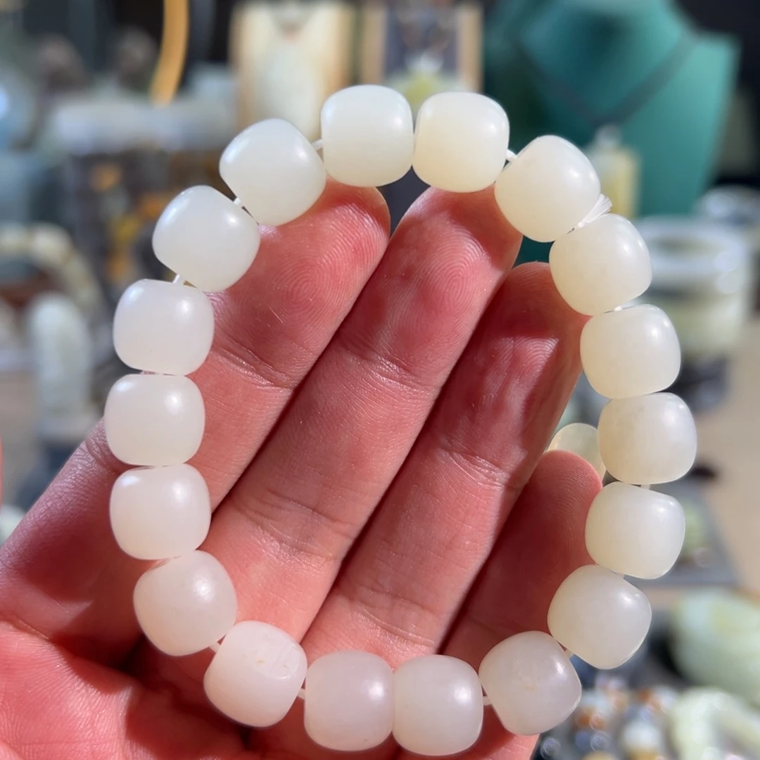 和田玉未镶嵌手串真皮真