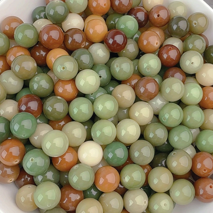 14.25mm敦煌浓郁多宝圆珠根散珠diy手工串珠文玩佛珠念珠