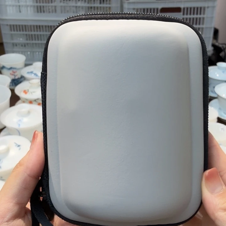 全品羊脂玉纯白快克旅行茶具含收纳包