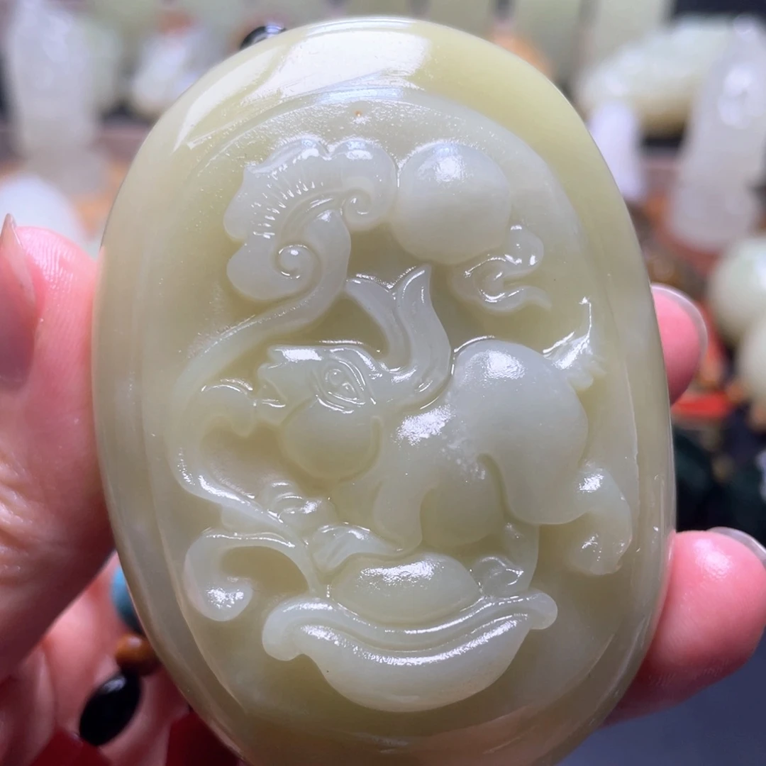 石材方解石手把件