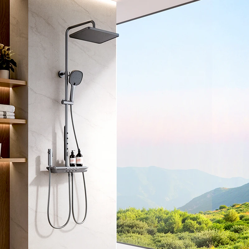 Hegii/恒洁Y57背喷【国补】按摩瀑布水钢琴键除垢平台智能花洒