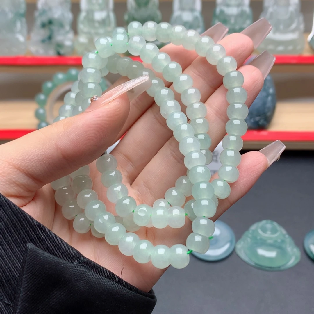 翡翠未镶嵌颈饰思**墨项链