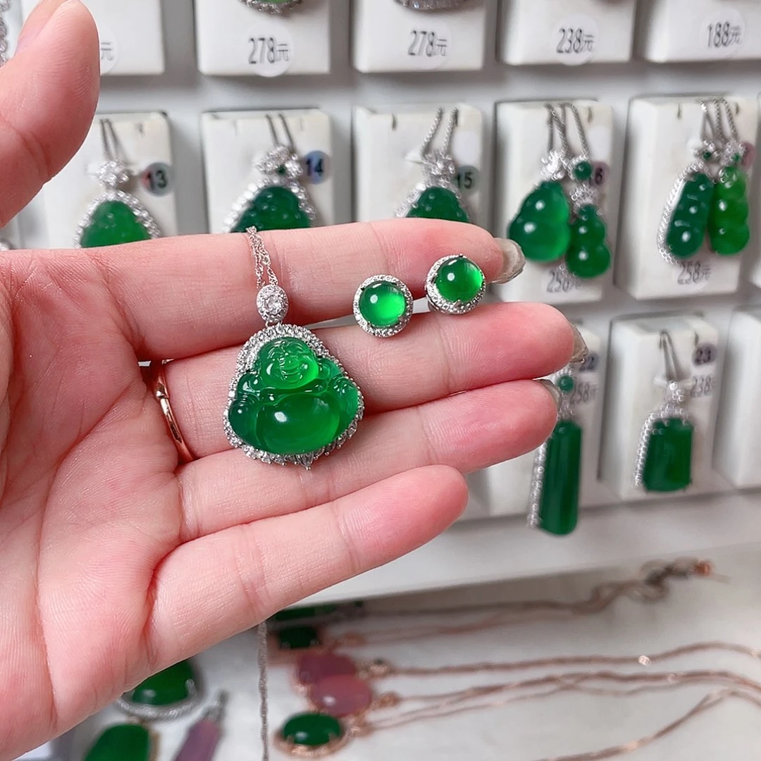 玛瑙/玉髓颈饰银S925镶嵌