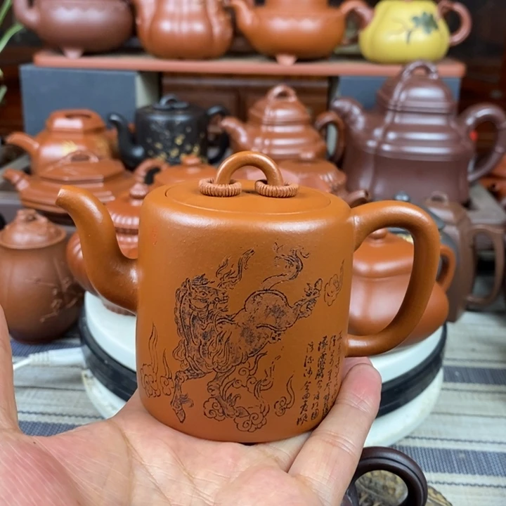茶壶紫砂双圈220cc原矿赵庄朱泥特价