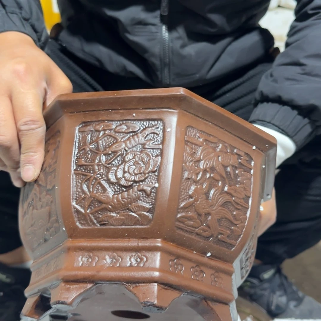 紫砂花盆瑕疵是我最