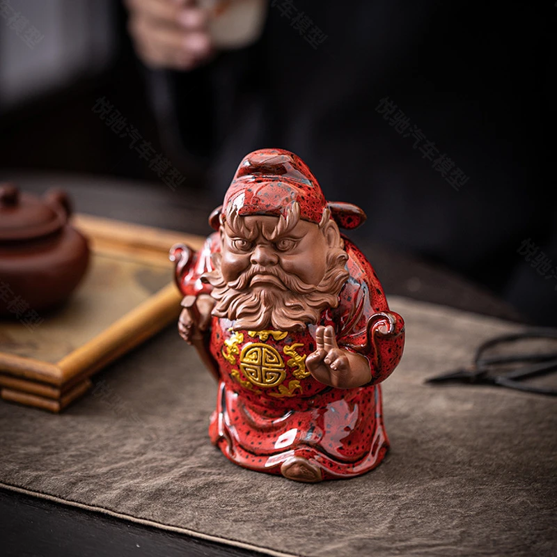 钟馗禅意摆件天师人物中式酒店别墅复古工艺品茶桌茶宠茶玩小摆件