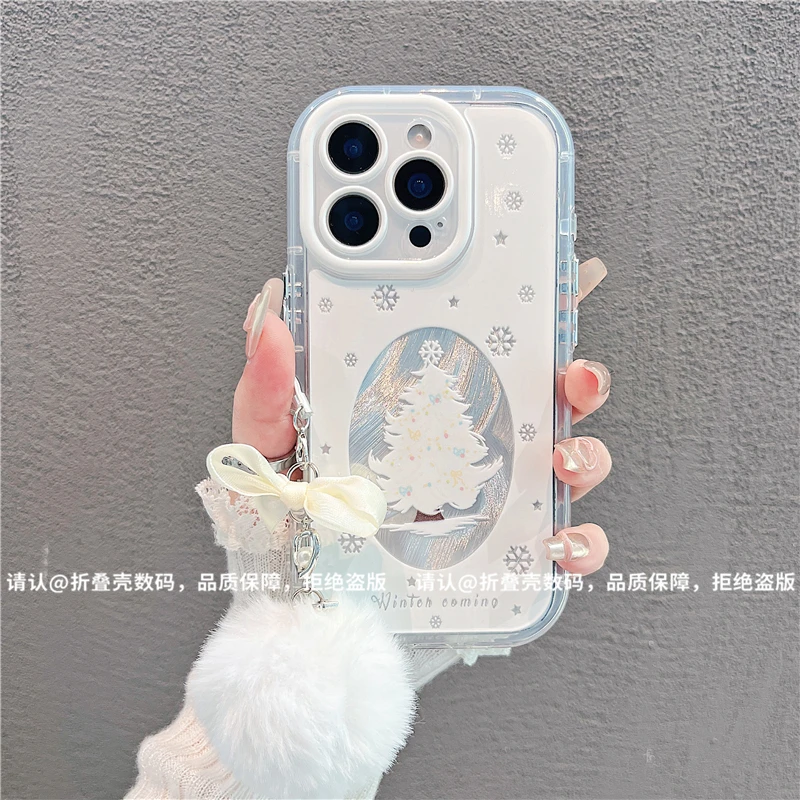 羽纱奶油壳适用苹果17/iPhone/华为荣耀/OPPO/VIVO/小米/手机壳潮