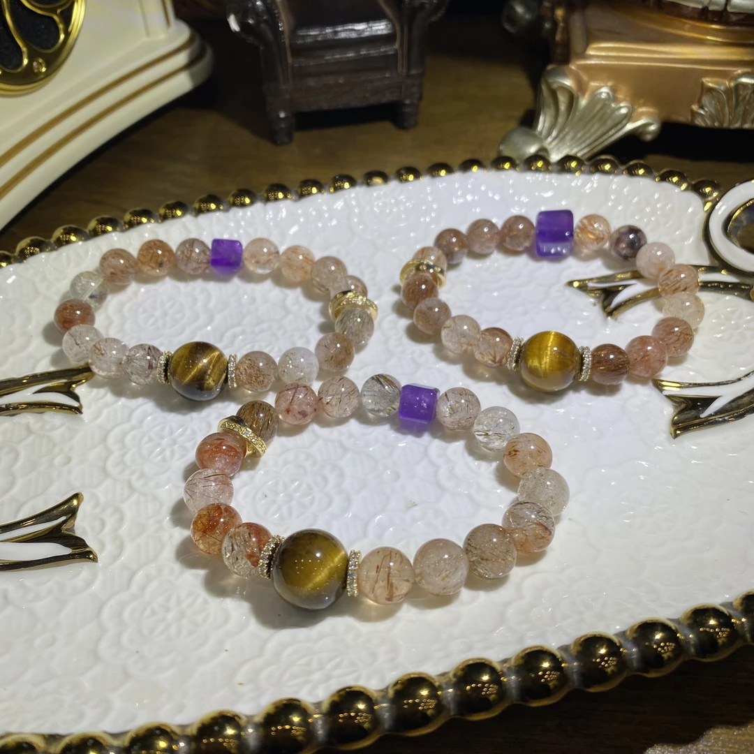 C663-天然黑金超七水晶设计款手链-多样性发其一