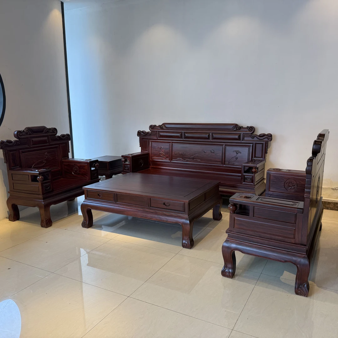 古典全实木全榫卯茶几酸枝沙发实木家具大尺寸客厅沙发中式新中式