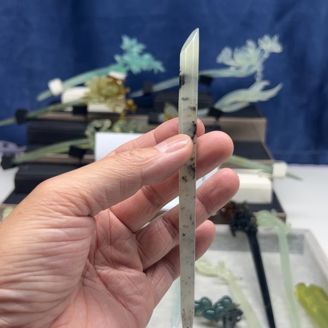 蛇纹石玉未镶嵌福利发簪余**心