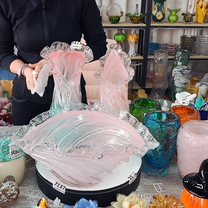 2瓶1果斗 家悦琉璃工艺品