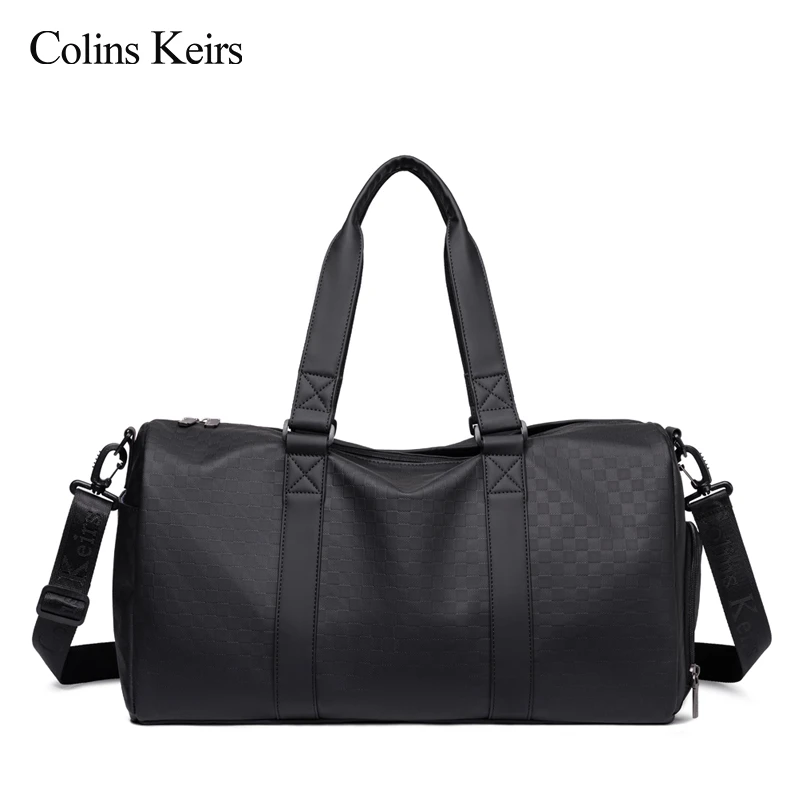 Colins Keirs旅行包男士时尚休闲多功能训练包轻便登机包黑色简约