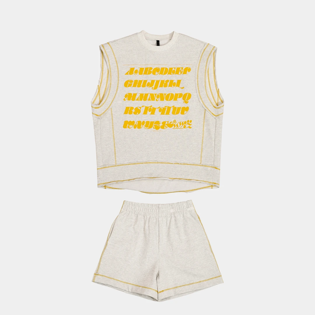 【上新】GGAHOLIDAY夏季复古新款印花休闲马甲短裤套装-152396/7