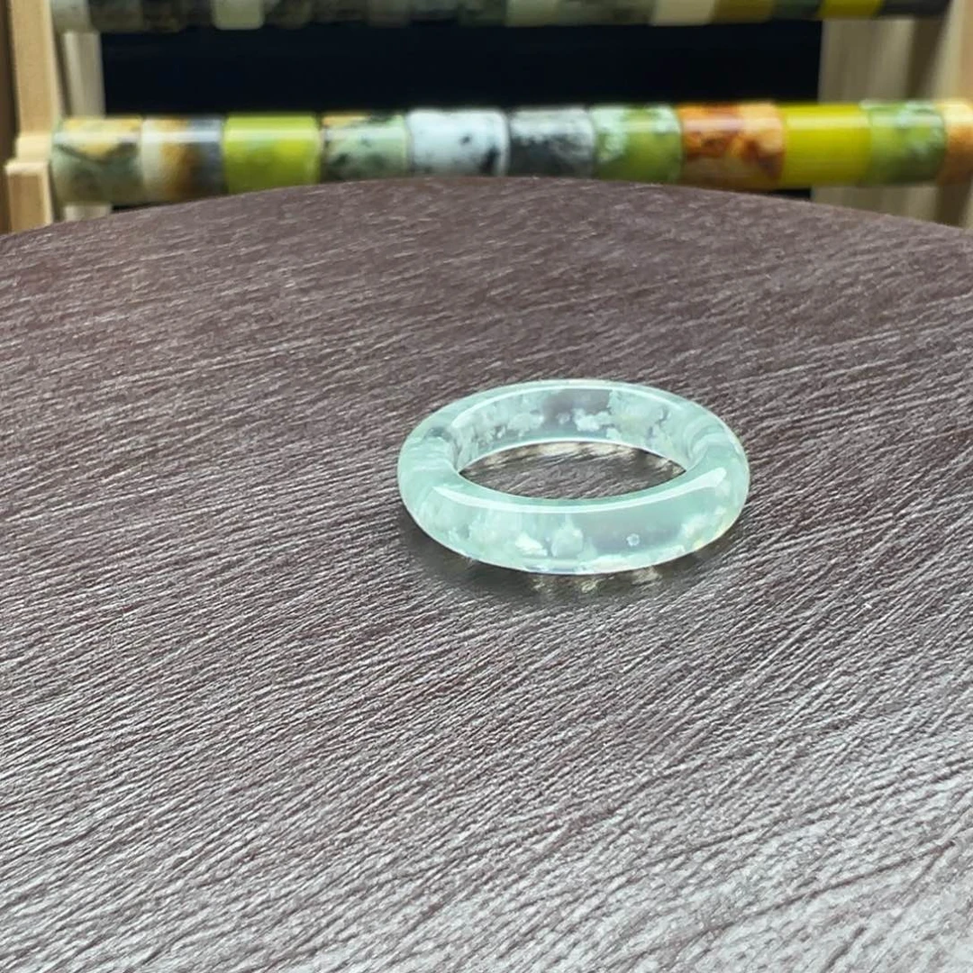 蛇纹石玉未镶嵌戒指天青冻15.8 默认瑕疵 不退不换