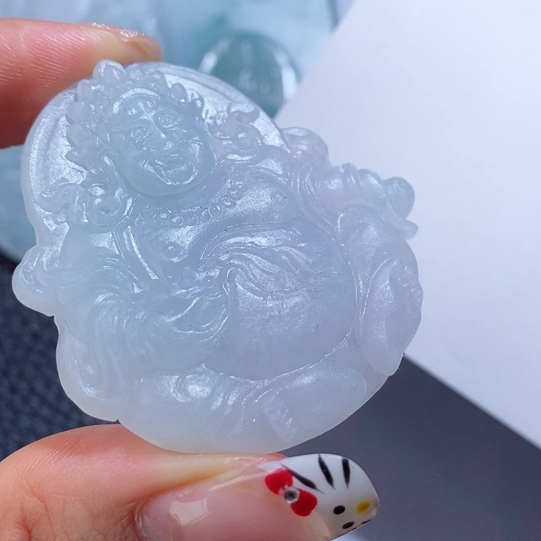 定制翡翠未镶嵌毛货付款后确认抛光