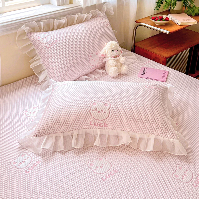 夏天冰豆豆冰丝枕套2025新款家用一对装枕芯套学生宿舍单只整头套