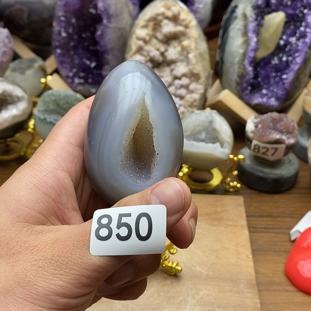 紫晶摆件未镶嵌全抛玛瑙砂糖龙蛋