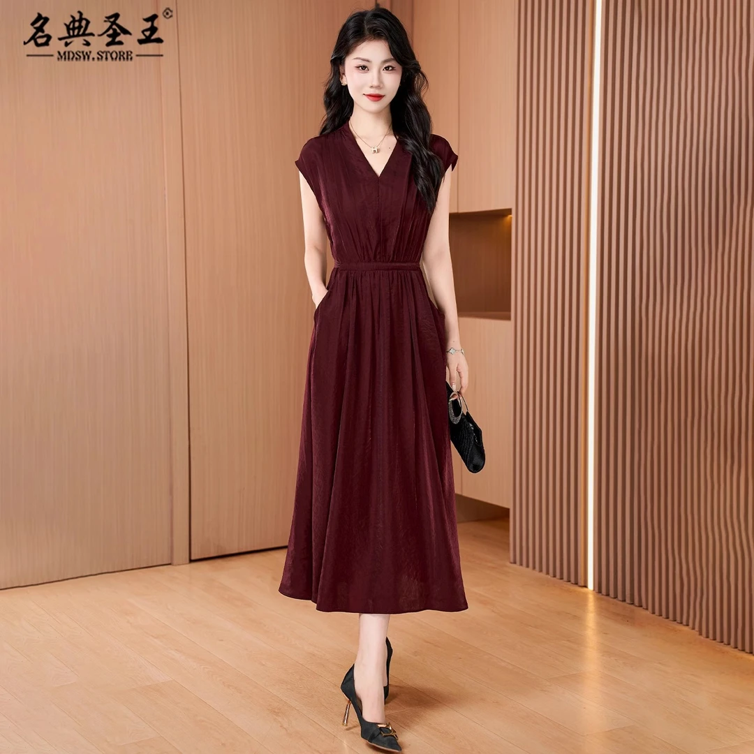 喜婆婆婚宴装旗袍连衣裙2025新款女夏气质高端精致妈妈结婚礼服裙