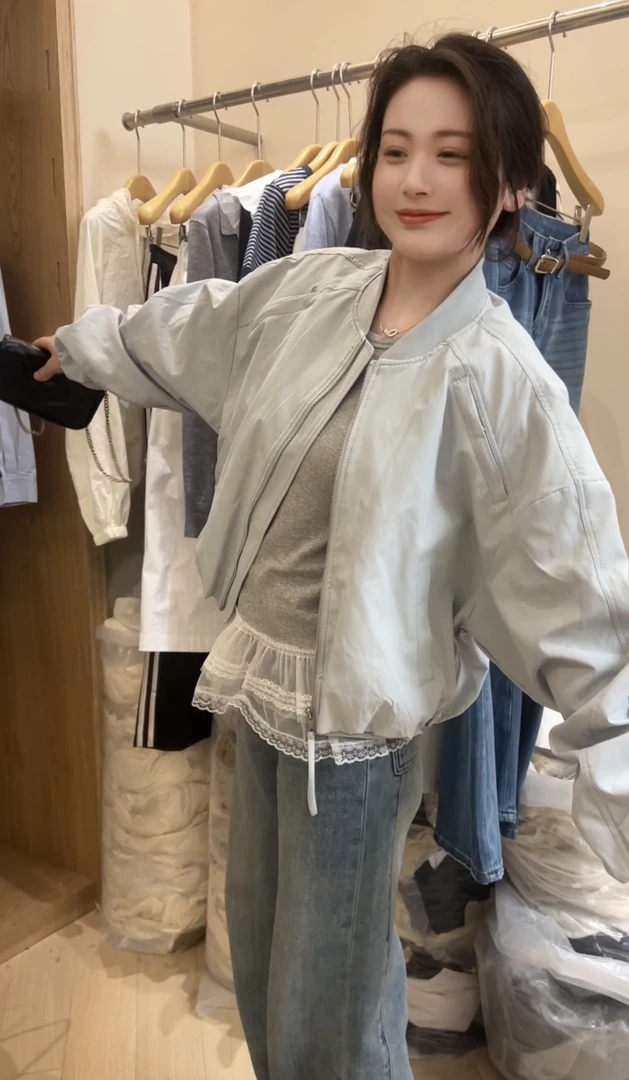 婷～【芸水蓝】春款风衣外套