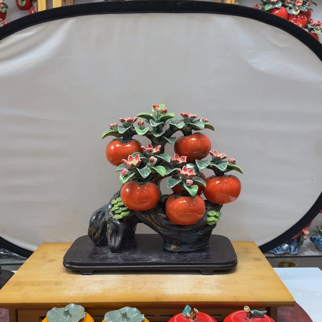 陶瓷事事如意送苹果橘子高32