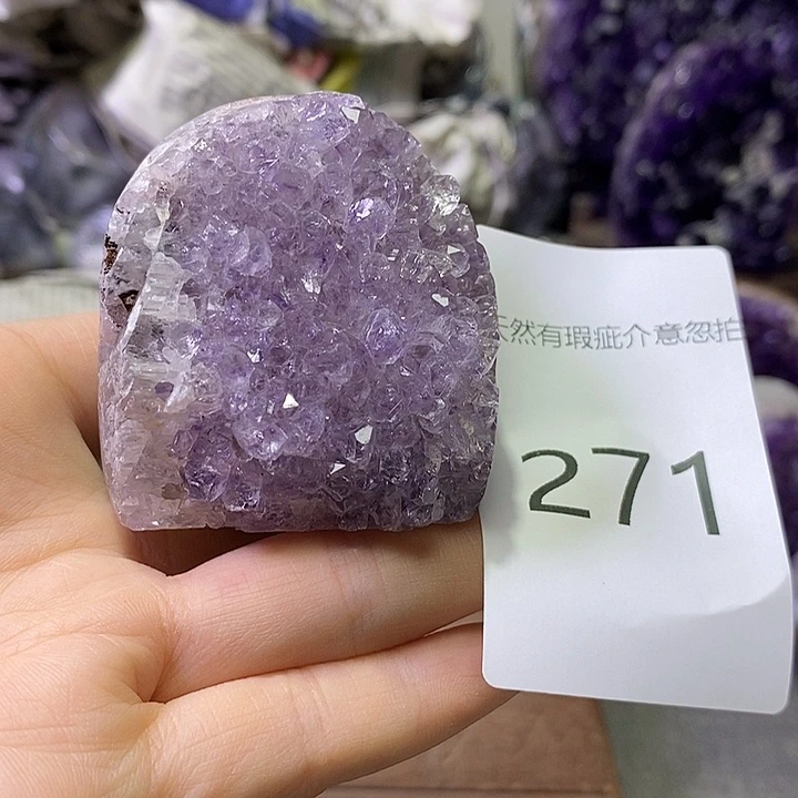 未镶嵌紫晶珠宝半成品