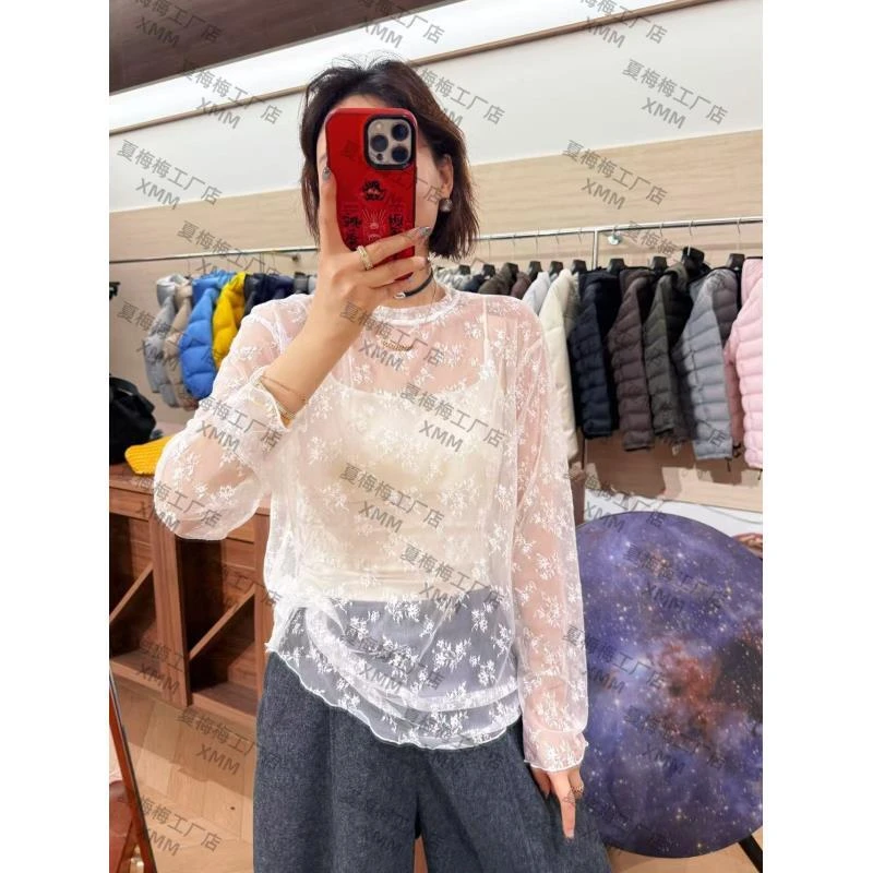 XMM.【蕾丝花边打底】蕾丝公主袖上衣显瘦长袖网红蕾丝打底衫H82569