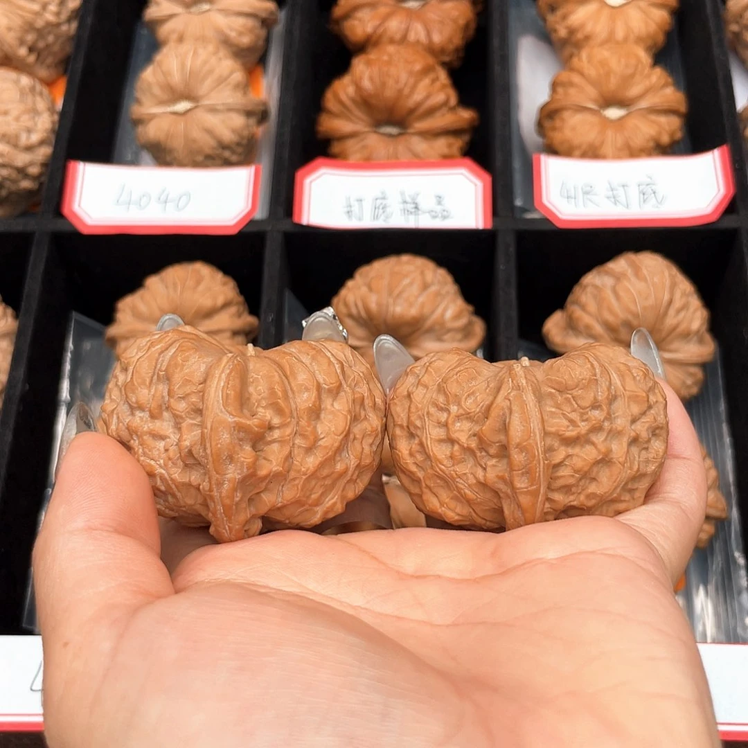 文玩核桃把件仚**冚43拱桥深凹底大眼睛50克4340