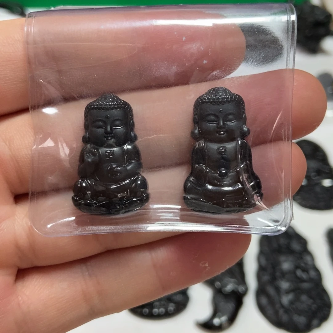 翡翠未镶嵌颈饰缅甸翡翠墨翠宝宝佛