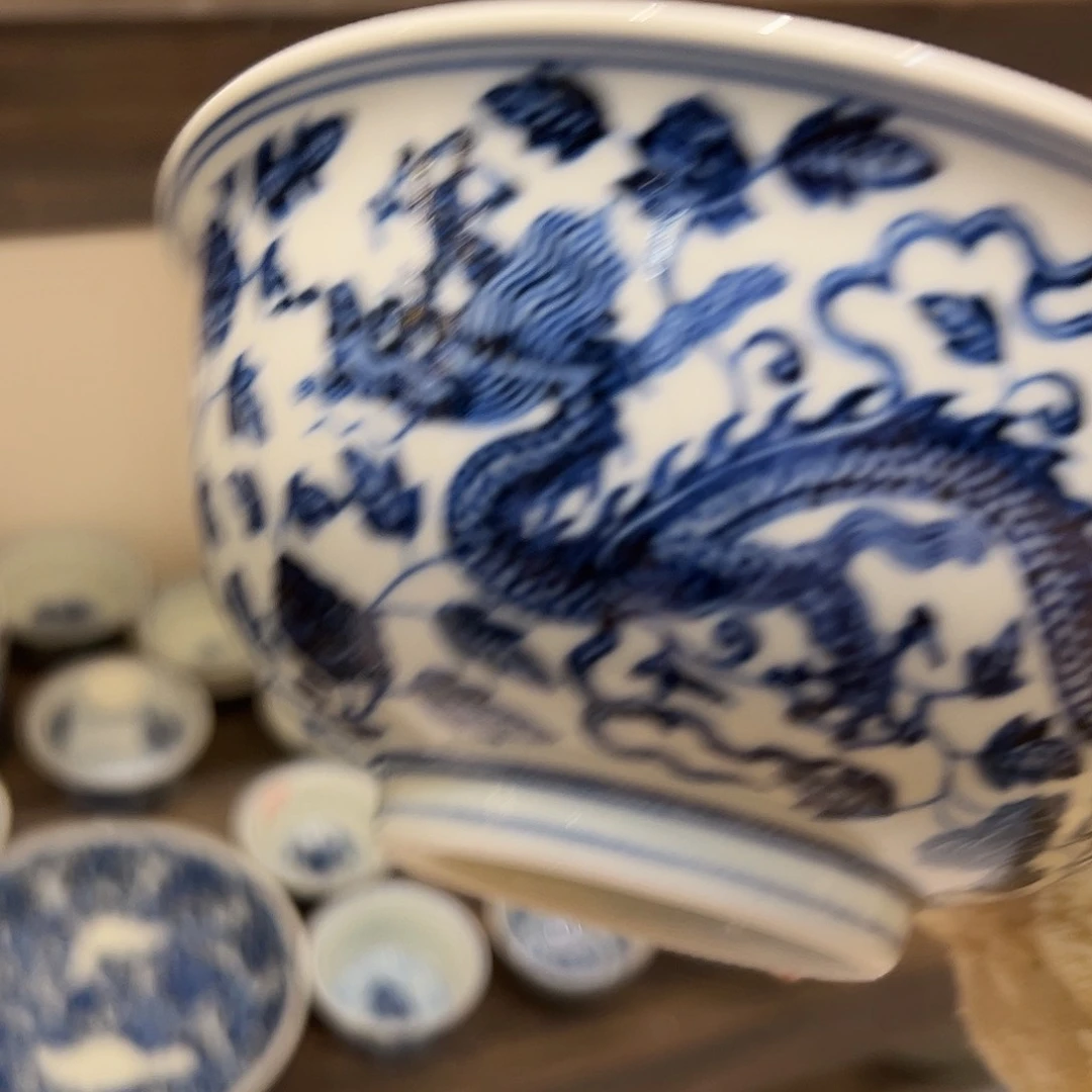 春花秋月五龙大碗