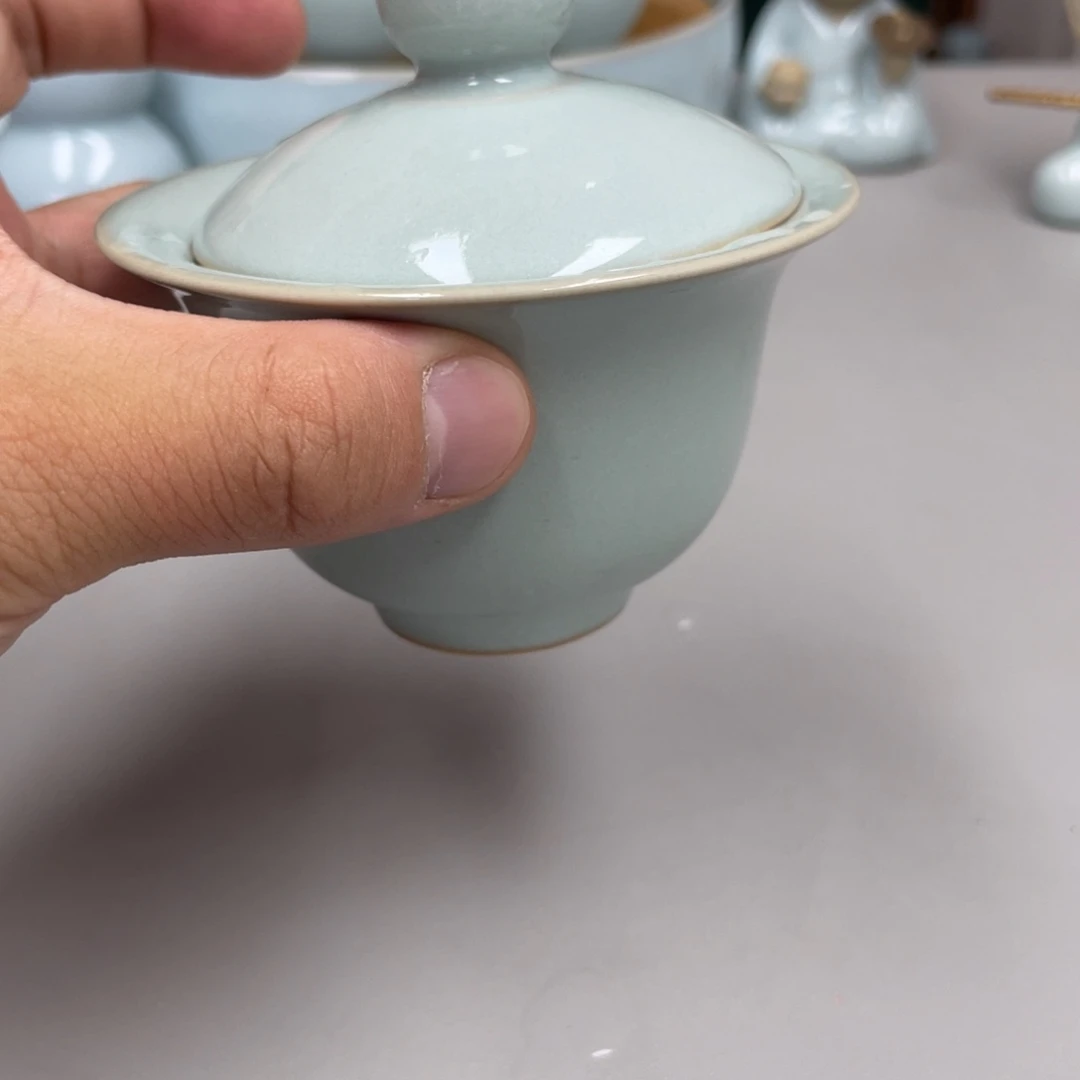 木***瓜瓷天青色赵琳老师三才元宝