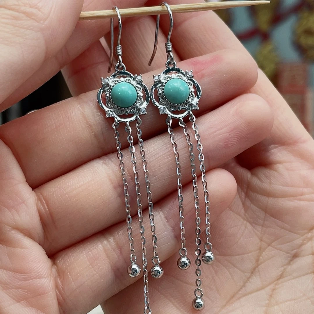 绿松石戒指银S925镶嵌