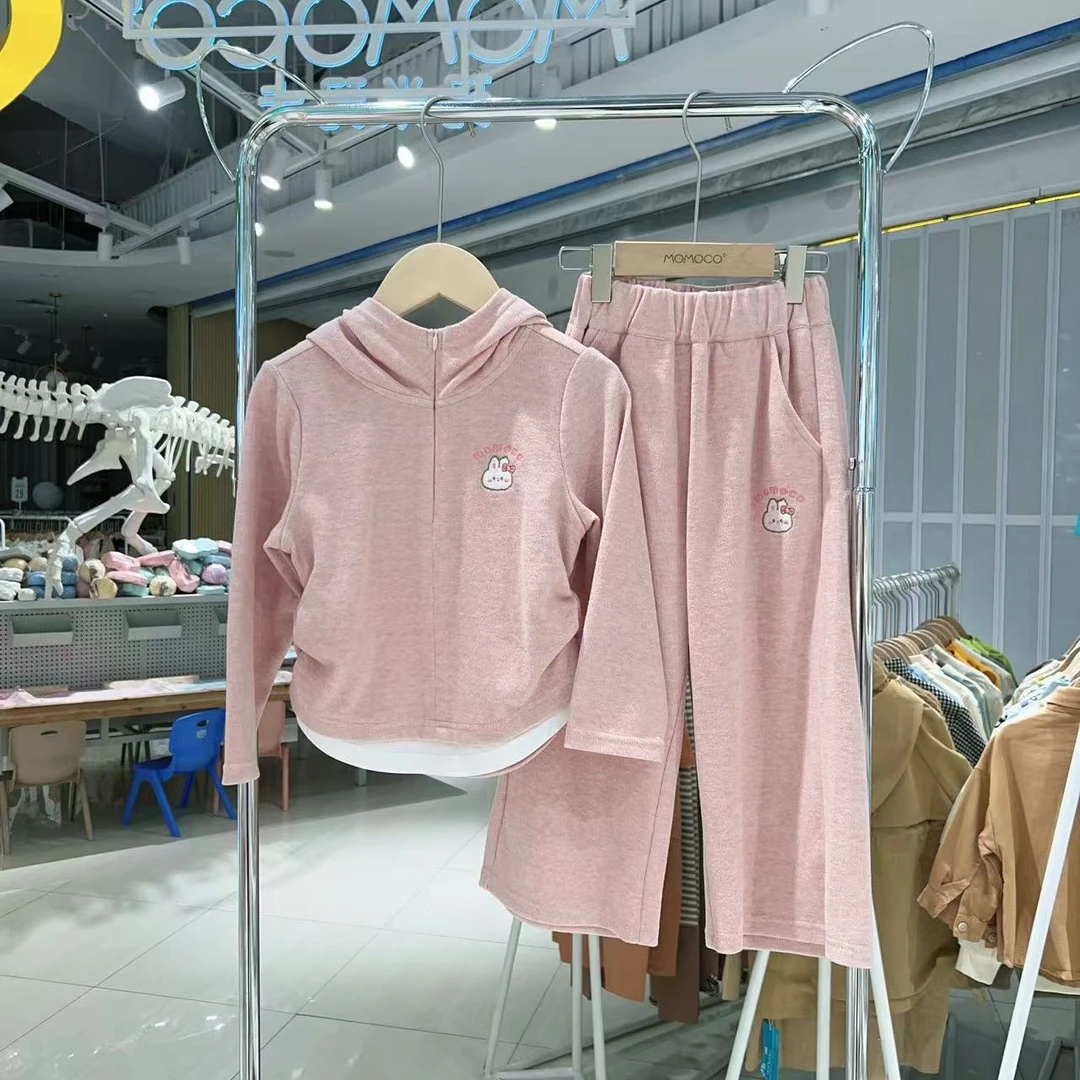 MOMOCO女童春秋季儿童时尚休闲新款甜美卫衣两件套77730580010