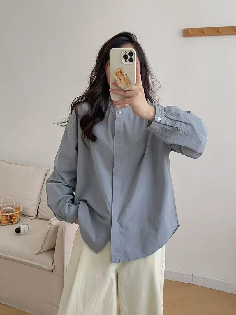 新中式盘扣设计显瘦气质长袖衬衫女百搭上衣1998