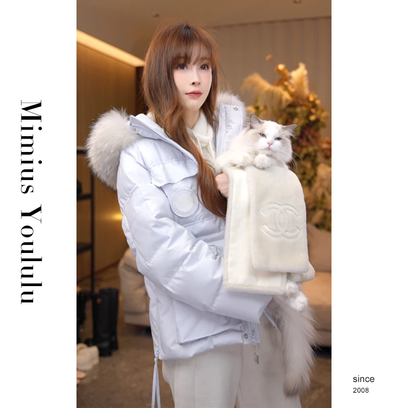 【mimius】七七 冬装上新 大毛领工装派克外套 F10096