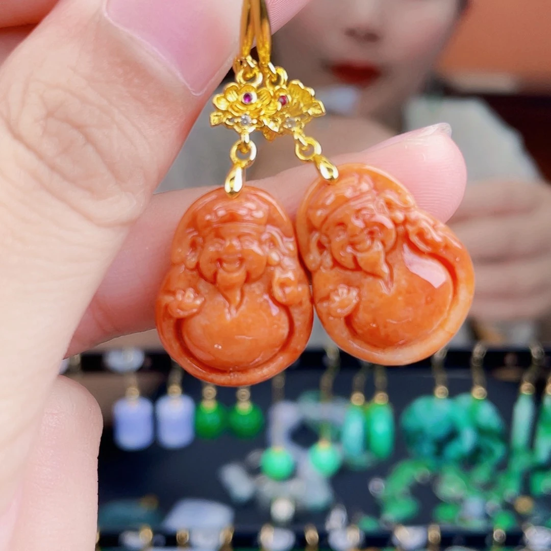 翡翠未镶嵌耳饰饰品
