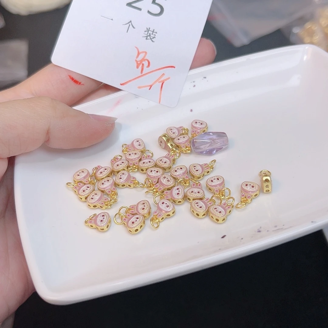 紫晶珠宝半成品银S925镀金镶嵌25
